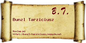 Bunzl Tarziciusz névjegykártya